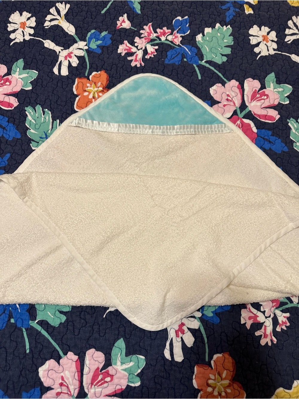 Baby Hooded Towel with Light Blue Hood